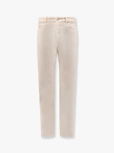 Brunello Cucinelli Straight-leg Corduroy Pants In Beige
