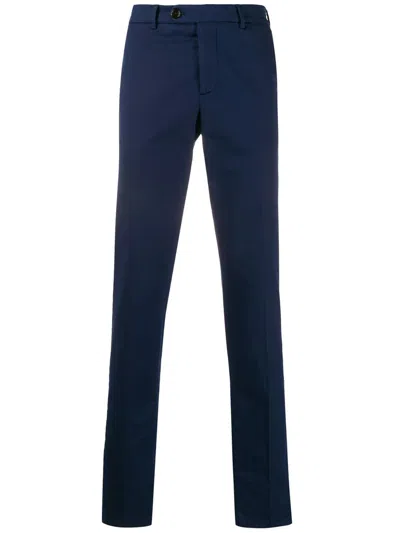 Brunello Cucinelli Men Gabardine Garment Dyed Pants In Blue