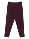 Brunello Cucinelli Cotton Trousers With Side And Back Pockets In Burgundy