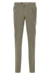 Brunello Cucinelli Cotton Trousers With Back Pockets And Belt Loops In Green