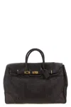 Brunello Cucinelli Men Country Leather Bag With Texture Grain In Multi