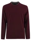 Brunello Cucinelli Men Crew-neck Cotton Jersey T-shirt With Long Sleeves In Burgundy