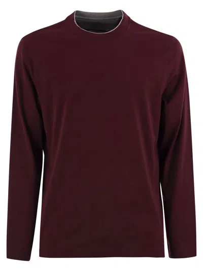 BRUNELLO CUCINELLI BRUNELLO CUCINELLI MEN CREW-NECK COTTON JERSEY T-SHIRT WITH LONG SLEEVES