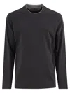 Brunello Cucinelli Men Crew-neck Cotton Jersey T-shirt With Long Sleeves In Gray