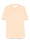 Brunello Cucinelli Crew-neck Cotton Jersey T-shirt With Printed Logo In Light Orange