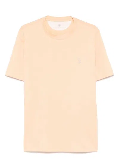 BRUNELLO CUCINELLI MEN'S CREW-NECK COTTON JERSEY T-SHIRT WITH PRINTED LOGO