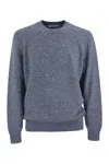 Brunello Cucinelli Sweater Crew Neck Long Sleeves In Light Blue