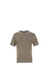 Brunello Cucinelli Crew-neck T-shirt In Linen And Cotton Jersey With Faux Layering