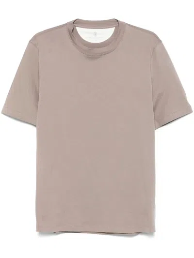 Brunello Cucinelli Men Crew-neck T-shirt In Multicolor