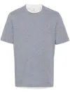 Brunello Cucinelli Grey Cotton T-shirt In Multicolor