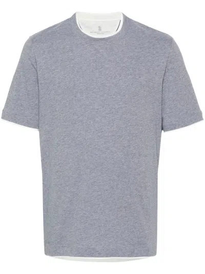 BRUNELLO CUCINELLI BRUNELLO CUCINELLI MEN T-SHIRT WITH FAUX-LAYERING