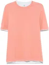 Brunello Cucinelli Men Crew Neck T-shirt With Faux-layering In Multicolor