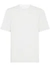 Brunello Cucinelli Men Crew Neck T-shirt With Faux-layering In Pearl Grey