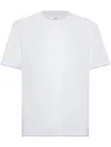 Brunello Cucinelli Men Crew Neck T-shirt With Faux-layering In Ivory