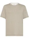 Brunello Cucinelli Slub Linen And Cotton-blend Jersey T-shirt In Multicolor