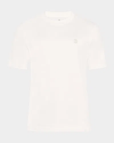 Brunello Cucinelli Men's Crewneck T-shirt With Logo In Black