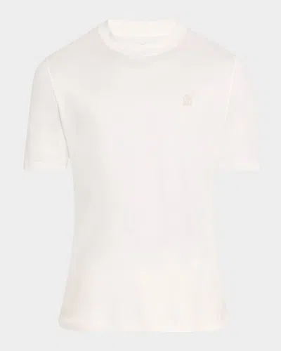 Brunello Cucinelli Men's Crewneck T-shirt With Logo In White
