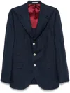 Brunello Cucinelli Navy Deconstructed Jacket With Tailored Silhouette In Multicolor