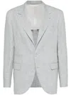 Brunello Cucinelli Linen Unconstructed Blazer In Multicolor