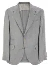 Brunello Cucinelli Men Deconstructed Jacket In Délavé Linen In Gray
