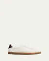 Brunello Cucinelli Men's Deerskin Leather T-toe Sneakers In Multi
