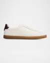 Brunello Cucinelli Men's Deerskin Leather T-toe Sneakers In White