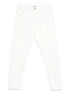Brunello Cucinelli Garment-dyed Traditional Fit Five-pocket Trousers In Slubbed Cotton Denim In White