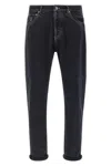 Brunello Cucinelli Rolled Cuff Five-pocket Denim Trousers In Black