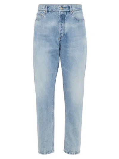 Brunello Cucinelli Men's Denim Iconic Fit Five Pocket Jeans In Light Blue