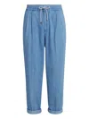 Brunello Cucinelli Drawstring-waist Pleated Jeans In Blue