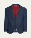 Brunello Cucinelli Single-breasted Cotton Denim Jacket With Patch Pockets In Gold