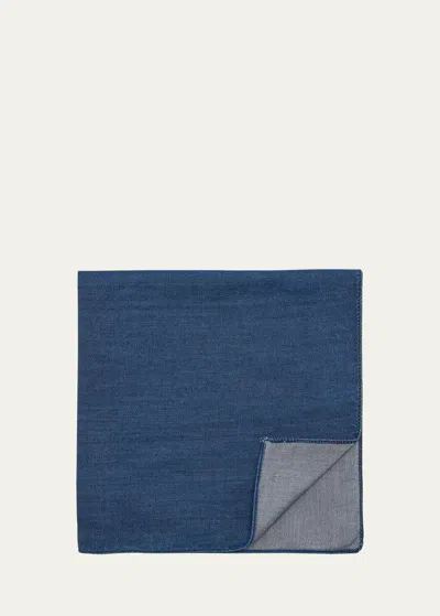 Brunello Cucinelli Men's Denim Pocket Square