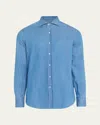 Brunello Cucinelli Men's Denim Sport Shirt In Clear Blue