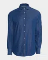 Brunello Cucinelli Cotton Denim Shirt In Blue