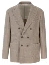 Brunello Cucinelli Beige Diagonal Deconstructed Blazer
