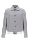 Brunello Cucinelli Blouson In Lino, Lana E Seta In Gray