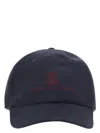 Brunello Cucinelli Men's Diagonal Linen, Wool And Silk Baseball Cap With Embroidered Logo In Navy