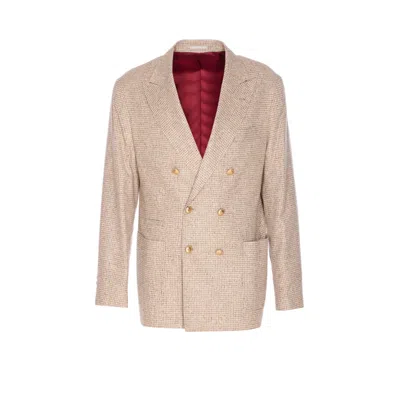 Brunello Cucinelli Double-breasted Blazer In Neutral