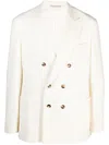Brunello Cucinelli Linen Single-breasted Blazer Jacket In Blue