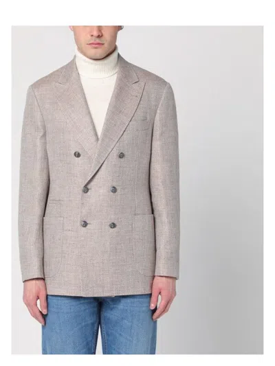 BRUNELLO CUCINELLI MEN'S DOUBLE-BREASTED JACKET