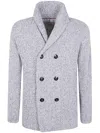 Brunello Cucinelli Shawl-collar Double-breasted Cardigan In White