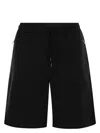 Brunello Cucinelli Men Double Fleece Bermuda Shorts In Cotton, Cashmere And Silk In Black