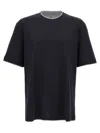 Brunello Cucinelli Double Layer Crewneck T-shirt Featuring Elegant Piping