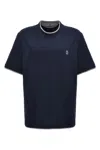 Brunello Cucinelli Cotton T-shirt With Logo Print In Blue