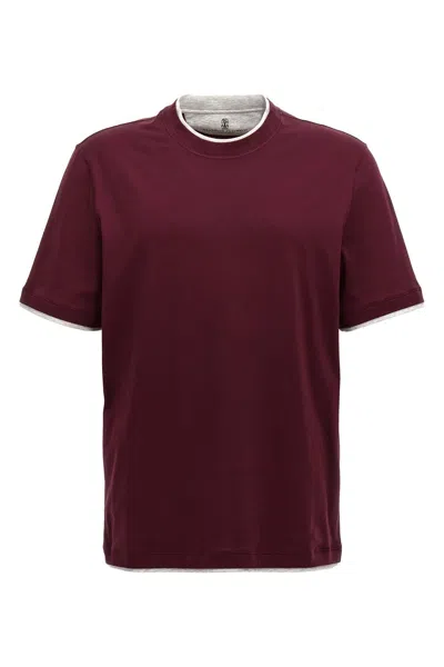 BRUNELLO CUCINELLI BRUNELLO CUCINELLI MEN DOUBLE LAYER T-SHIRT