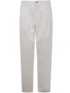 Brunello Cucinelli Double Pleated Chino Trousers In White