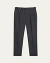 Brunello Cucinelli Men's Double-pleated Wool Pants In C013 Grey