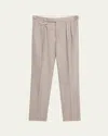 Brunello Cucinelli Men's Double-pleated Wool Pants In C024 Juta