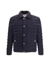 Brunello Cucinelli Dark Blue Nylon Short Jacket In Blue