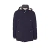 Brunello Cucinelli Quilted Padded Shell Hooded Down Parka In Blue